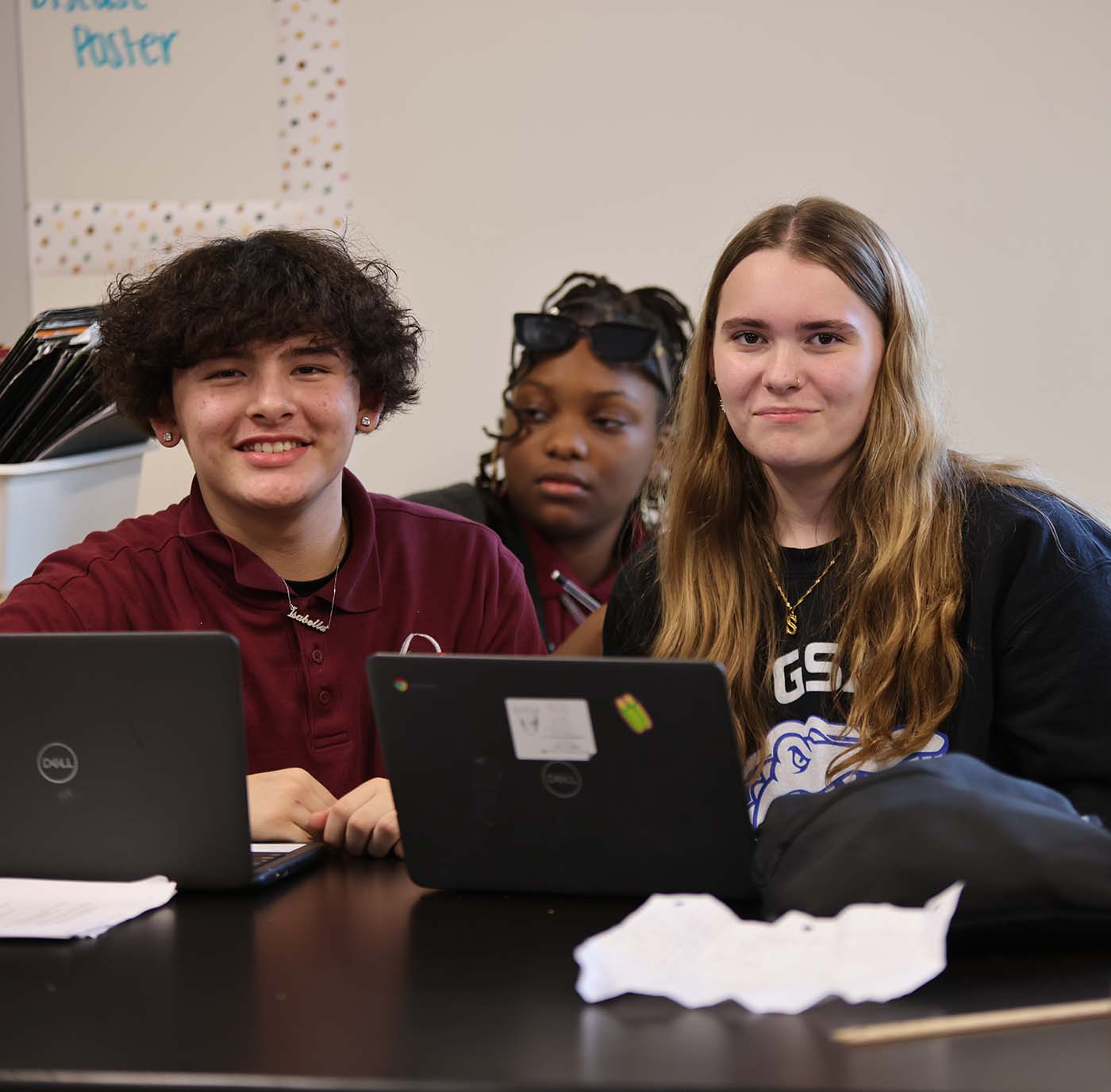 GSA St. Louis Middle student drawing at a desk in a classroom setting